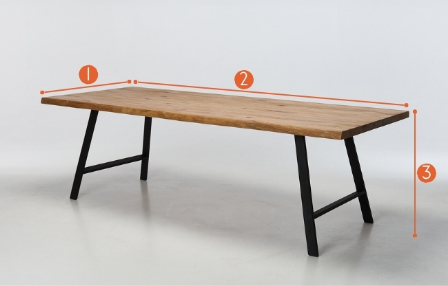 Alder 2.4m Dining Table measurements