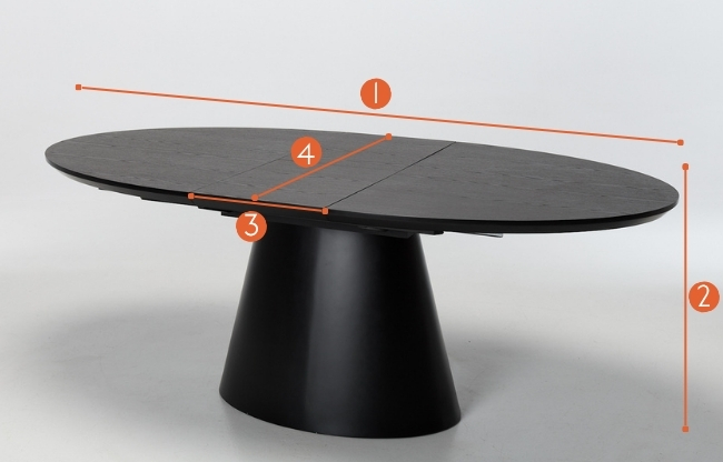 Allegra Extendable Oval Dining Table measurements