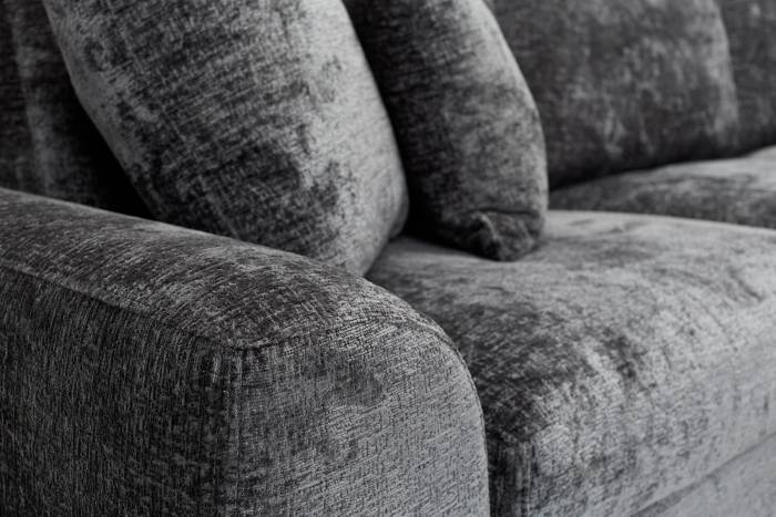 Arizona Modern L Shaped Corner Sofa with Right Hand Chaise - Anthracite Chenille