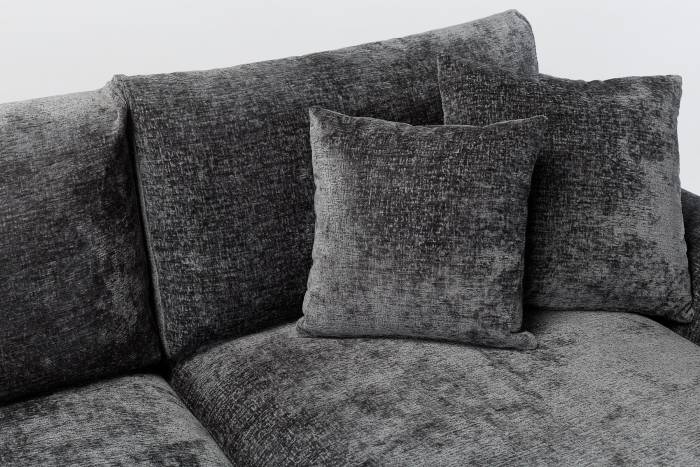 Arizona Modern L Shaped Corner Sofa with Right Hand Chaise - Anthracite Chenille