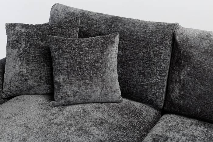 Arizona Modern L Shaped Corner Sofa with Left Hand Chaise - Anthracite Chenille