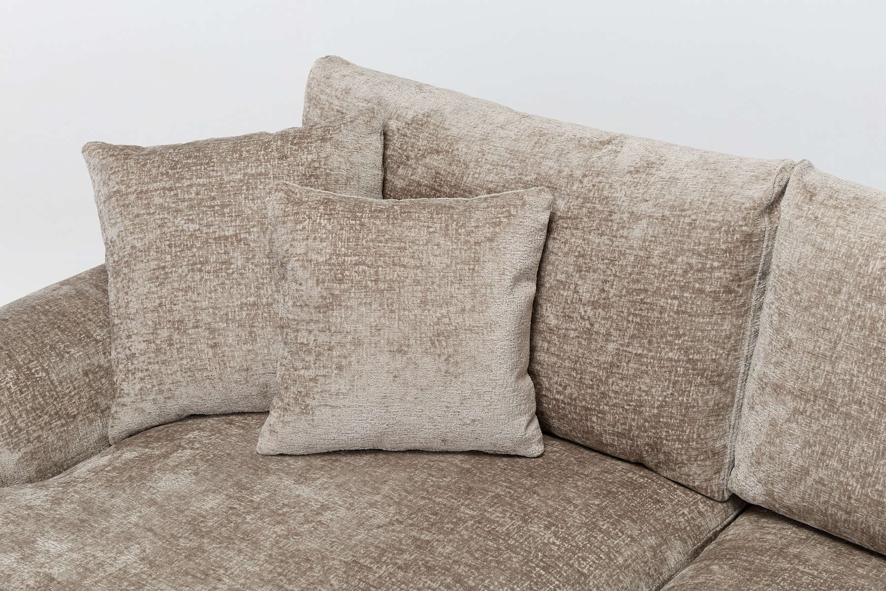 Arizona Modern L Shaped Corner Sofa with Left Hand Chaise - Stone Chenille