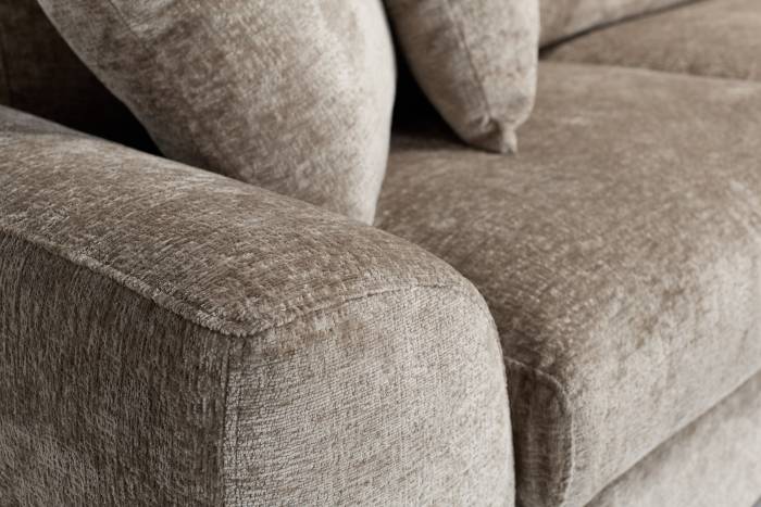 Arizona Modern L Shaped Corner Sofa with Left Hand Chaise - Stone Chenille