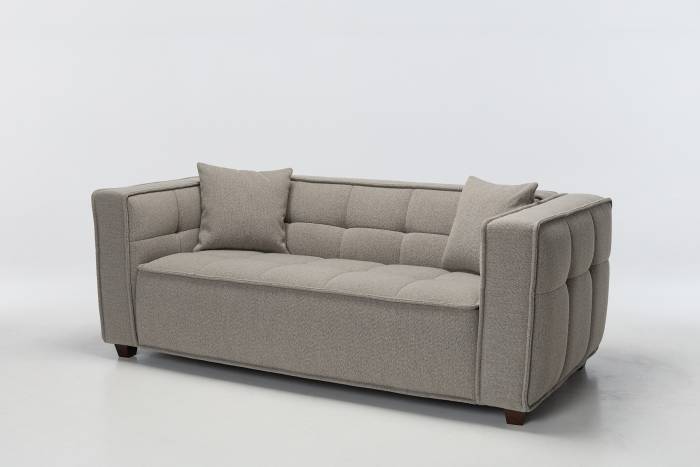 Arta Modern 3 Seater Sofa - Warm Grey Luxury Woven Fabric