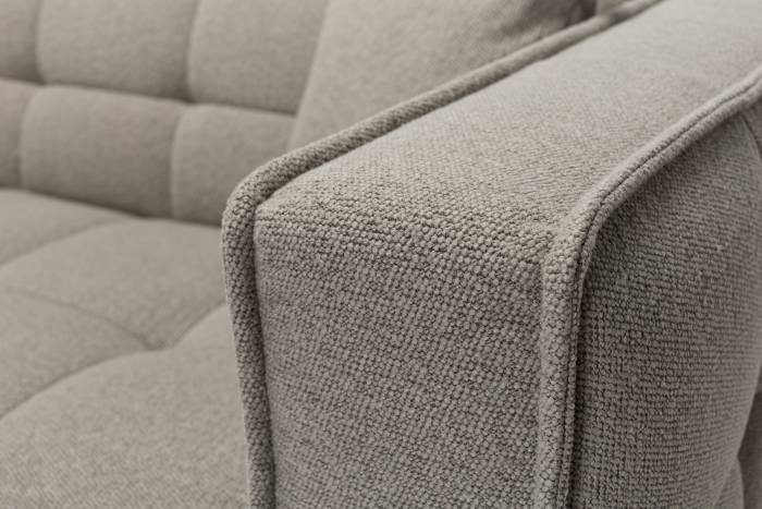 Arta Modern 3 Seater Sofa - Warm Grey Luxury Woven Fabric
