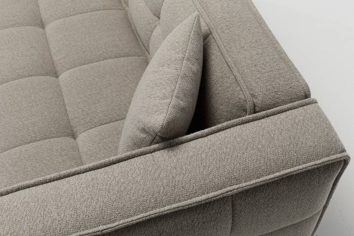 Arta Modern 3 Seater Sofa - Warm Grey Luxury Woven Fabric