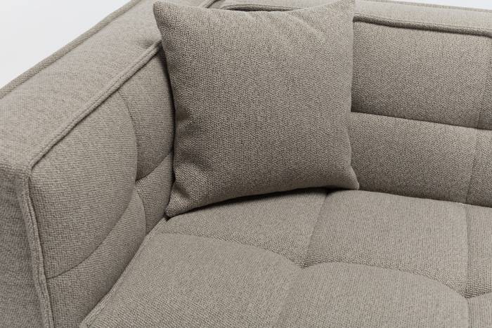 Arta Modern 3 Seater Sofa - Warm Grey Luxury Woven Fabric