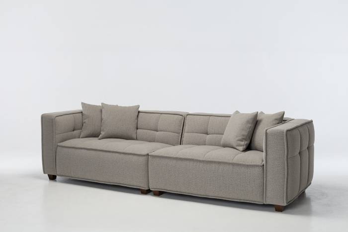 Arta Large Modern 4.5 Seater Sofa - Warm Grey Luxury Woven Fabric