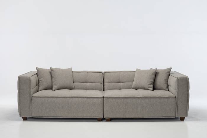 Arta Large Modern 4.5 Seater Sofa - Warm Grey Luxury Woven Fabric