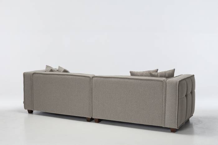 Arta Large Modern 4.5 Seater Sofa - Warm Grey Luxury Woven Fabric