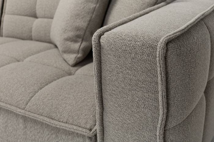 Arta Large Modern 4.5 Seater Sofa - Warm Grey Luxury Woven Fabric