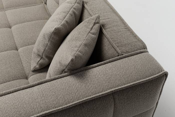 Arta Large Modern 4.5 Seater Sofa - Warm Grey Luxury Woven Fabric