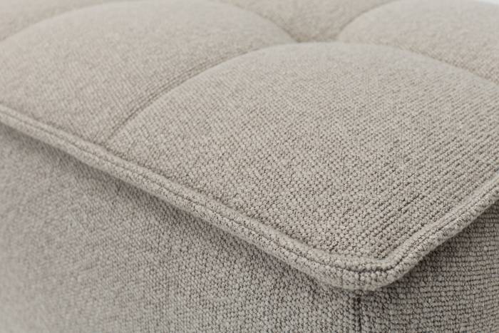 Arta Modern Footstool - Warm Grey Luxury Woven Fabric