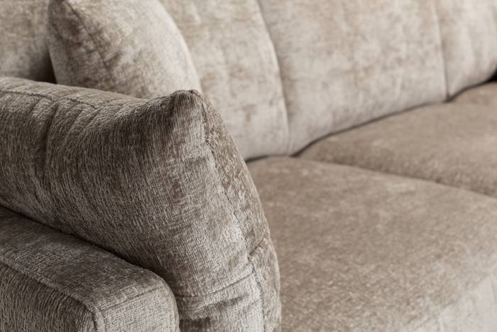 Brooklyn Modern L Shaped Corner Sofa with Right Hand Chaise - Stone Chenille