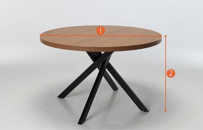 Elan oak effect round dining table measurements