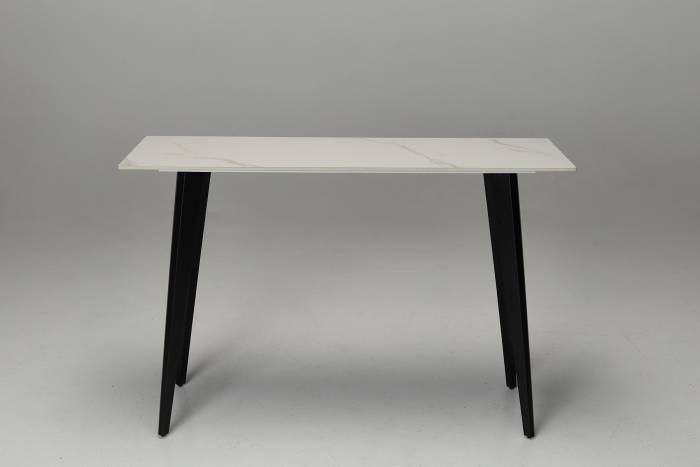 Immi 1.2m Stone Console Table - Calacatta Gold Stone with Black Legs