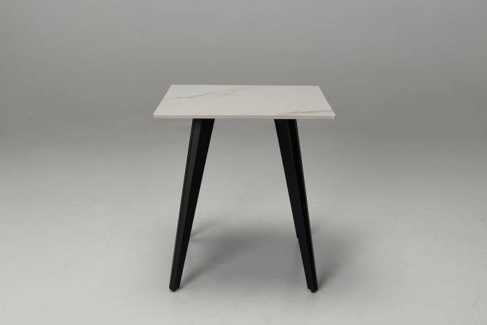 Immi Stone Side Table - Calacatta Gold Stone with Black Legs