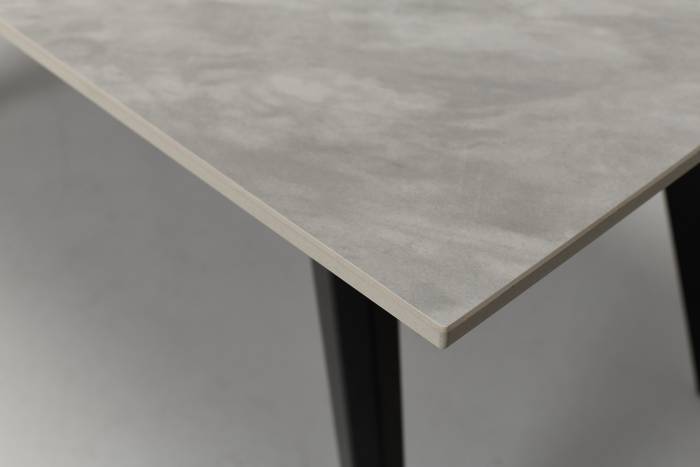 Immi - 1m Stone Coffee Table, Pacific Grey with Black Legs
