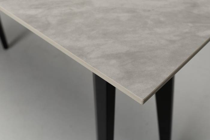 Immi 1.2m Stone Console Table - Pacific Grey with Black Legs
