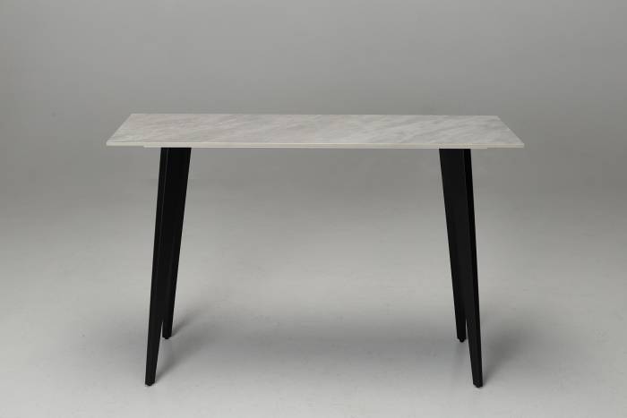 Immi 1.2m Stone Console Table - Pacific Grey with Black Legs