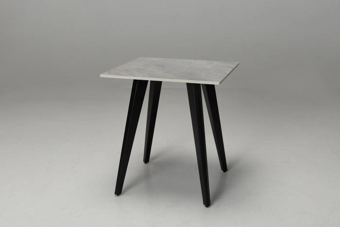 Immi - Stone Side Table, Pacific Grey with Black Legs