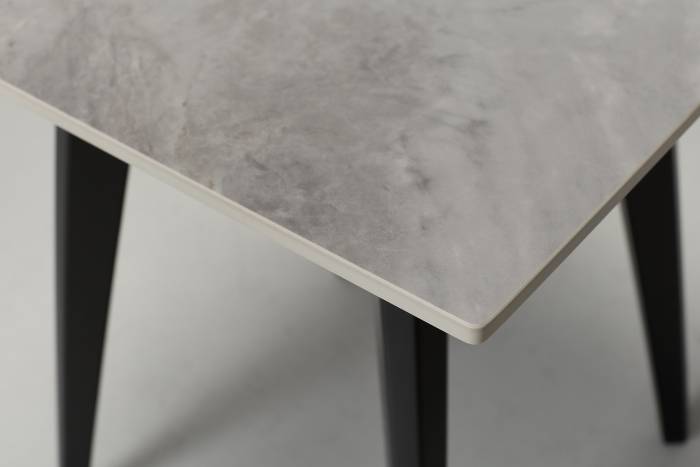 Immi - Stone Side Table, Pacific Grey with Black Legs