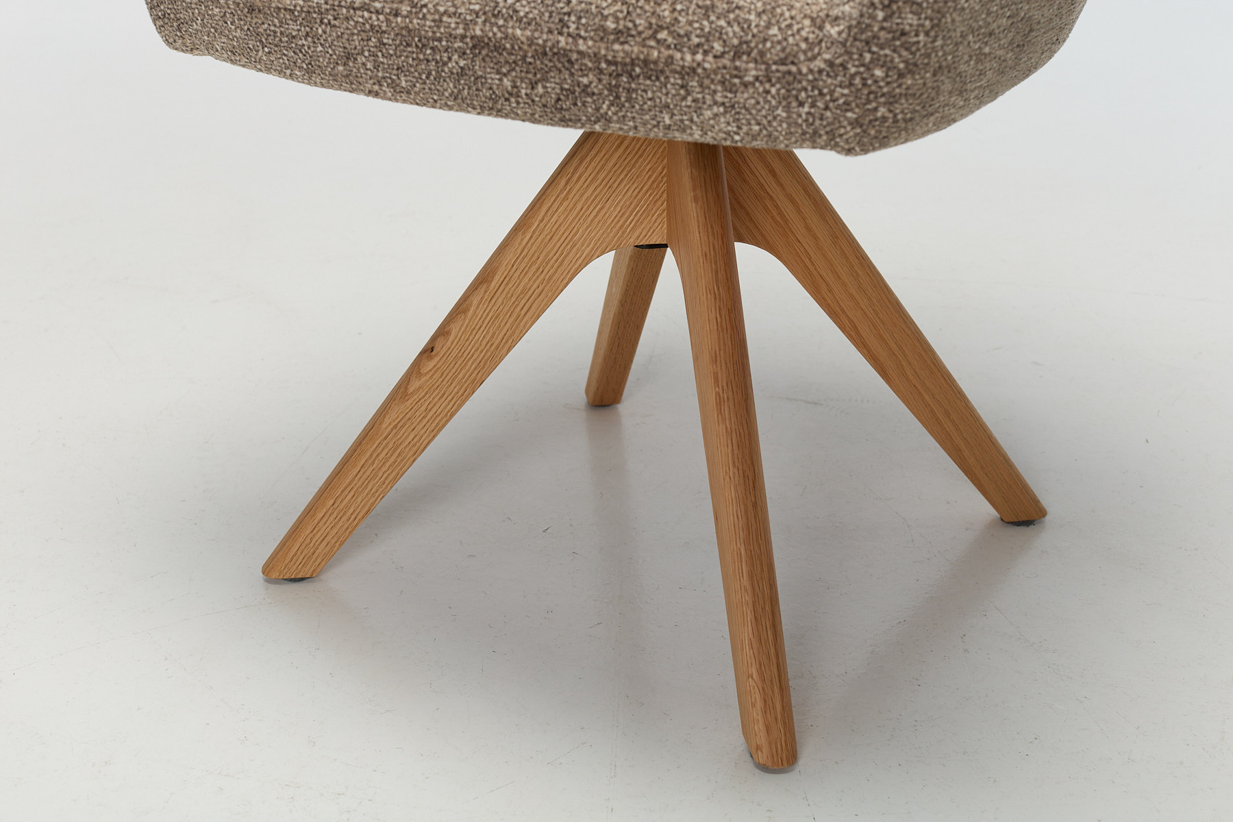 Lusso 360° Swivel Dining Chairs with Solid Oak Legs - Toffee Deluxe Textured Fabric