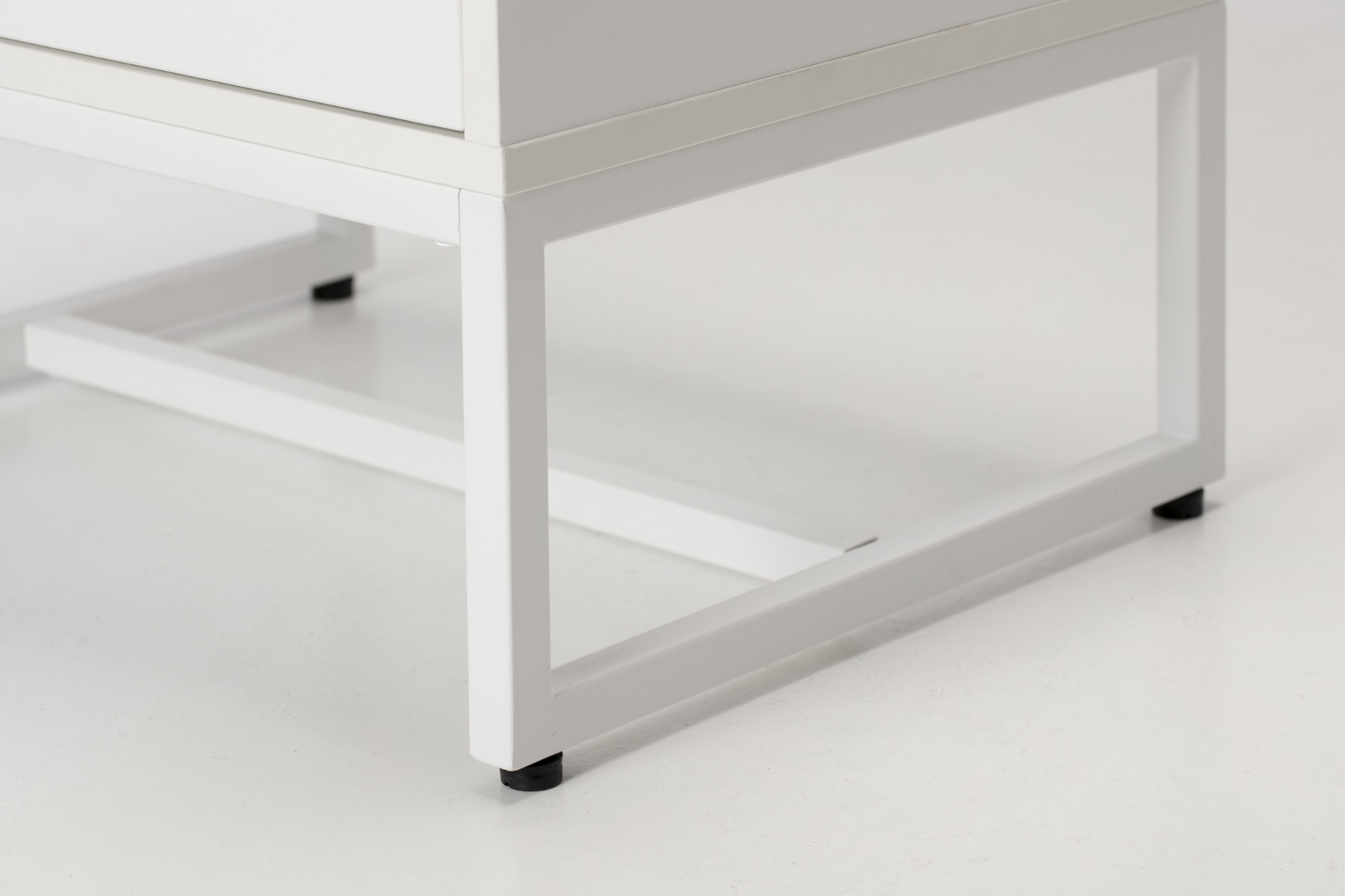 Oslo Bedside Table - White 2 Drawer Bedside Table with Gold Handles