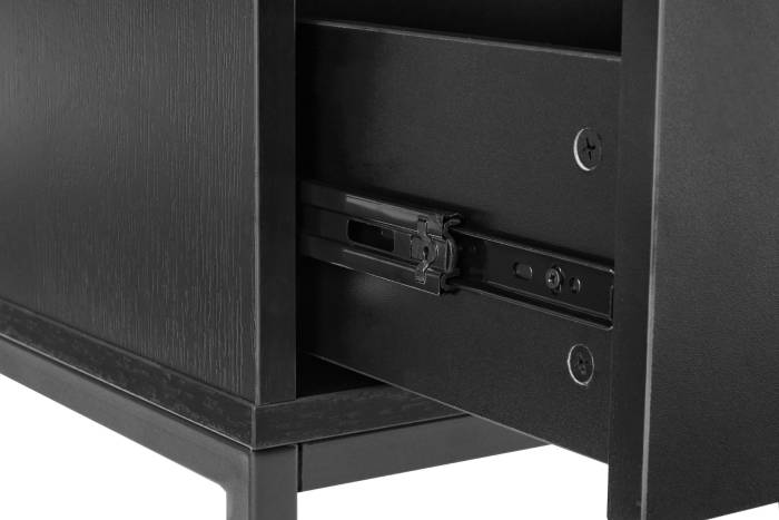 Oslo Black 2 Door 2 Drawer Highboard with Gold Handles