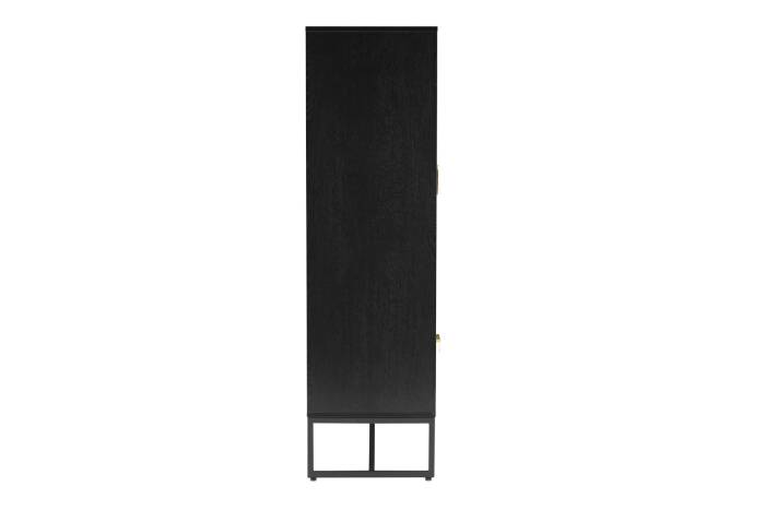 Oslo Black 2 Door 2 Drawer Highboard with Gold Handles