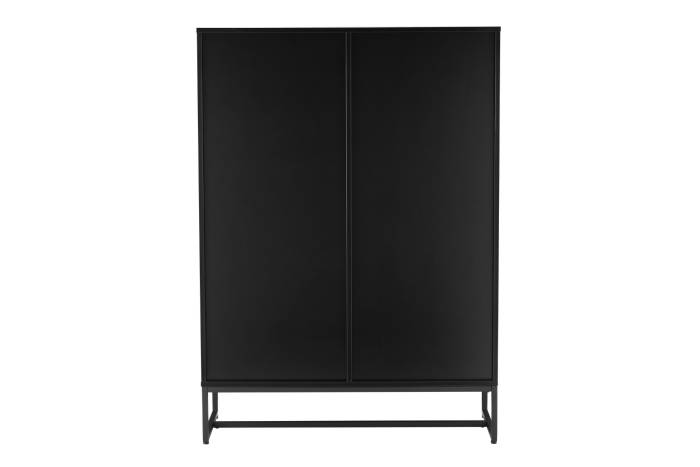 Oslo Black 2 Door 2 Drawer Highboard with Gold Handles