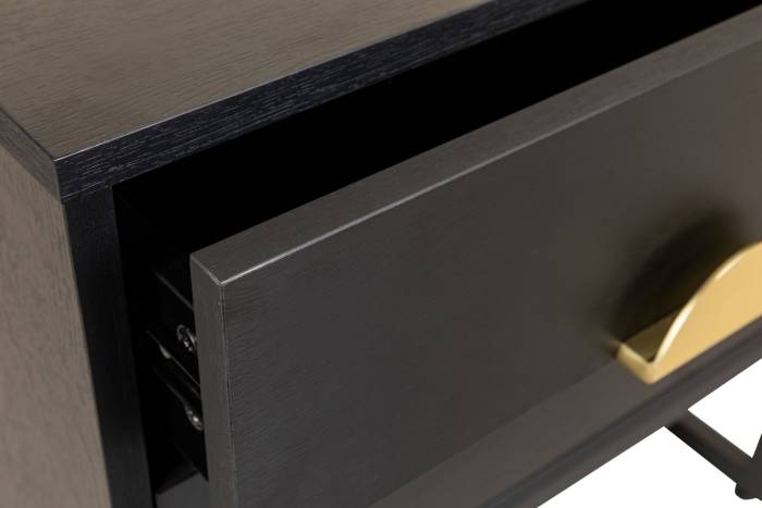 Oslo White 2 Drawer Bedside Table with Gold Handles