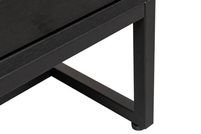 Oslo - Black 2 Drawer Bedside Table with Gold Handles - Image 6