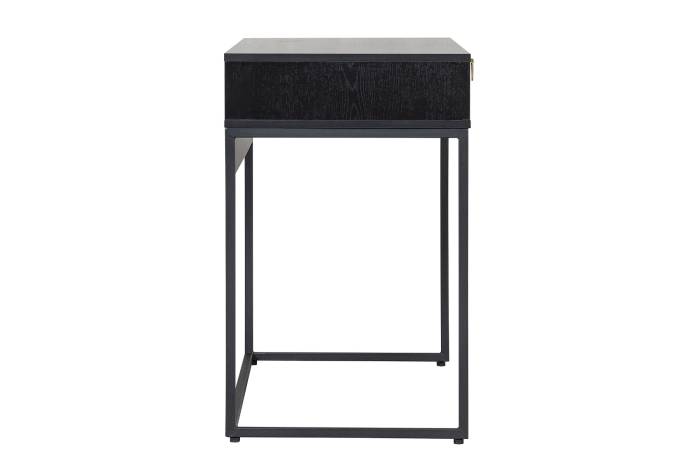 Oslo - Black 2 Drawer Dressing Table with Gold Handles