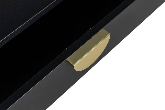 Oslo - Black 2 Drawer Dressing Table with Gold Handles