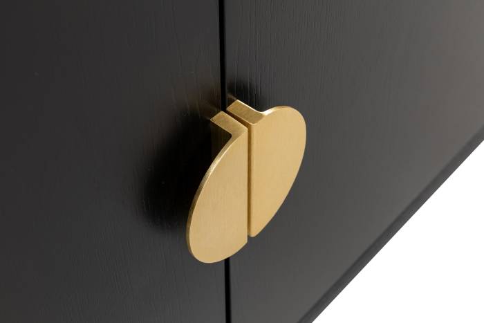 Oslo Black 4 Door Sideboard with Gold Handles