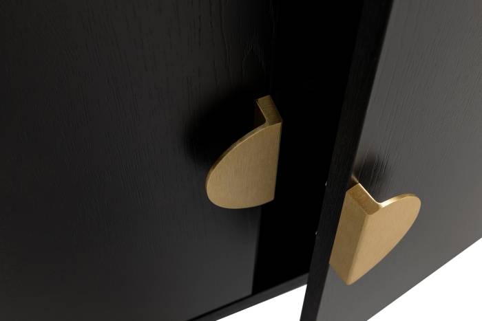 Oslo Black 4 Door Sideboard with Gold Handles