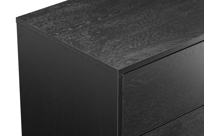 Oslo Black 4 Drawer Chest with Gold Handles