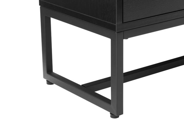 Oslo Black 2m Tall Bookshelf with 2 Door Cabinet and Gold Handles