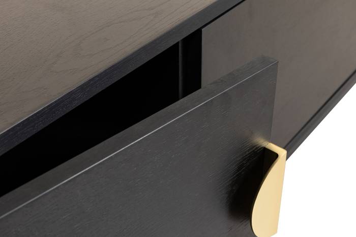 Oslo 1.6m TV Unit with 2 Doors & Open Storage - Black