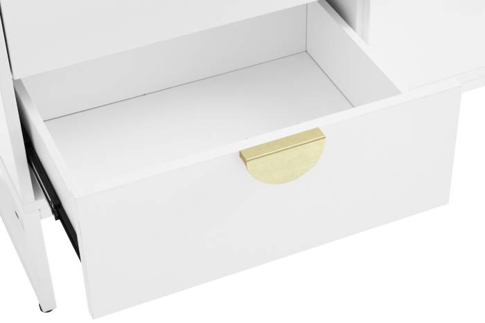 Oslo White 2 Door 2 Drawer Highboard with Gold Handles
