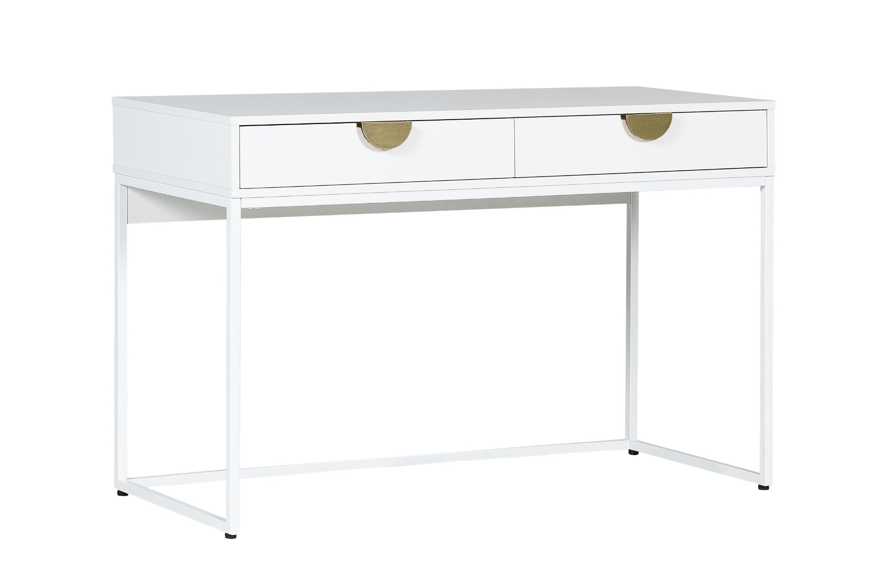 Oslo - White 2 Drawer Dressing Table with Gold Handles
