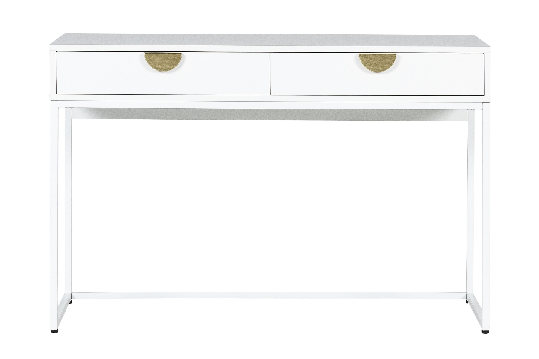 Oslo - White 2 Drawer Dressing Table with Gold Handles