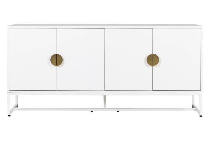 Oslo White 4 Door Sideboard with Gold Handles