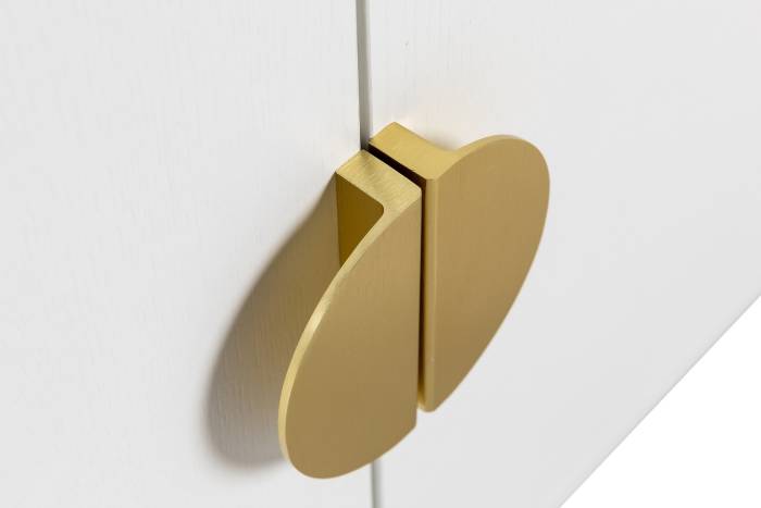 Oslo White 4 Door Sideboard with Gold Handles