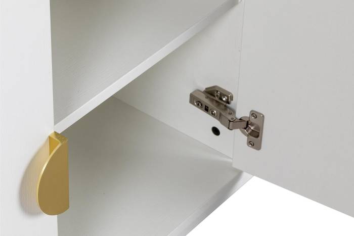 Oslo White 4 Door Sideboard with Gold Handles