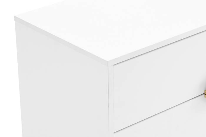 Oslo White 4 Drawer Chest with Gold Handles