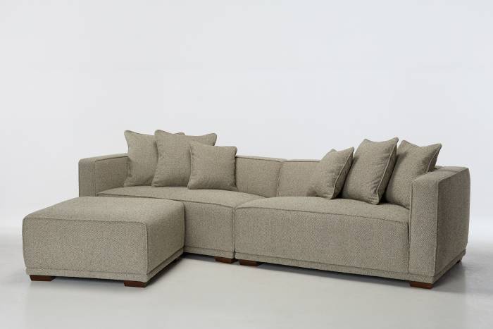 Porto Large Modern 4.5 Seater Sofa - Moss Green Luxury Woven Fabric