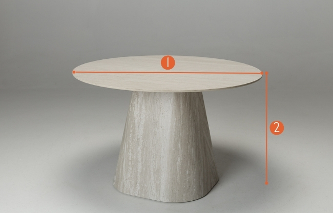Serena travertine effect round dining table measurements