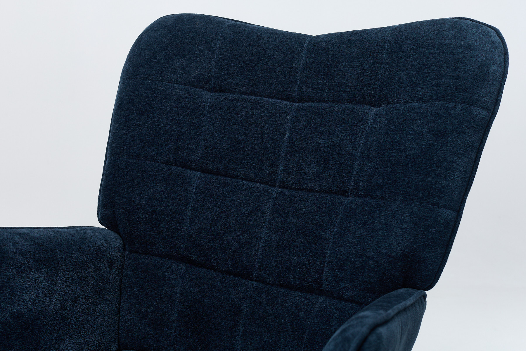 Clifton Accent Chair - Dark Blue Textured Fabric with Black Metal Legs